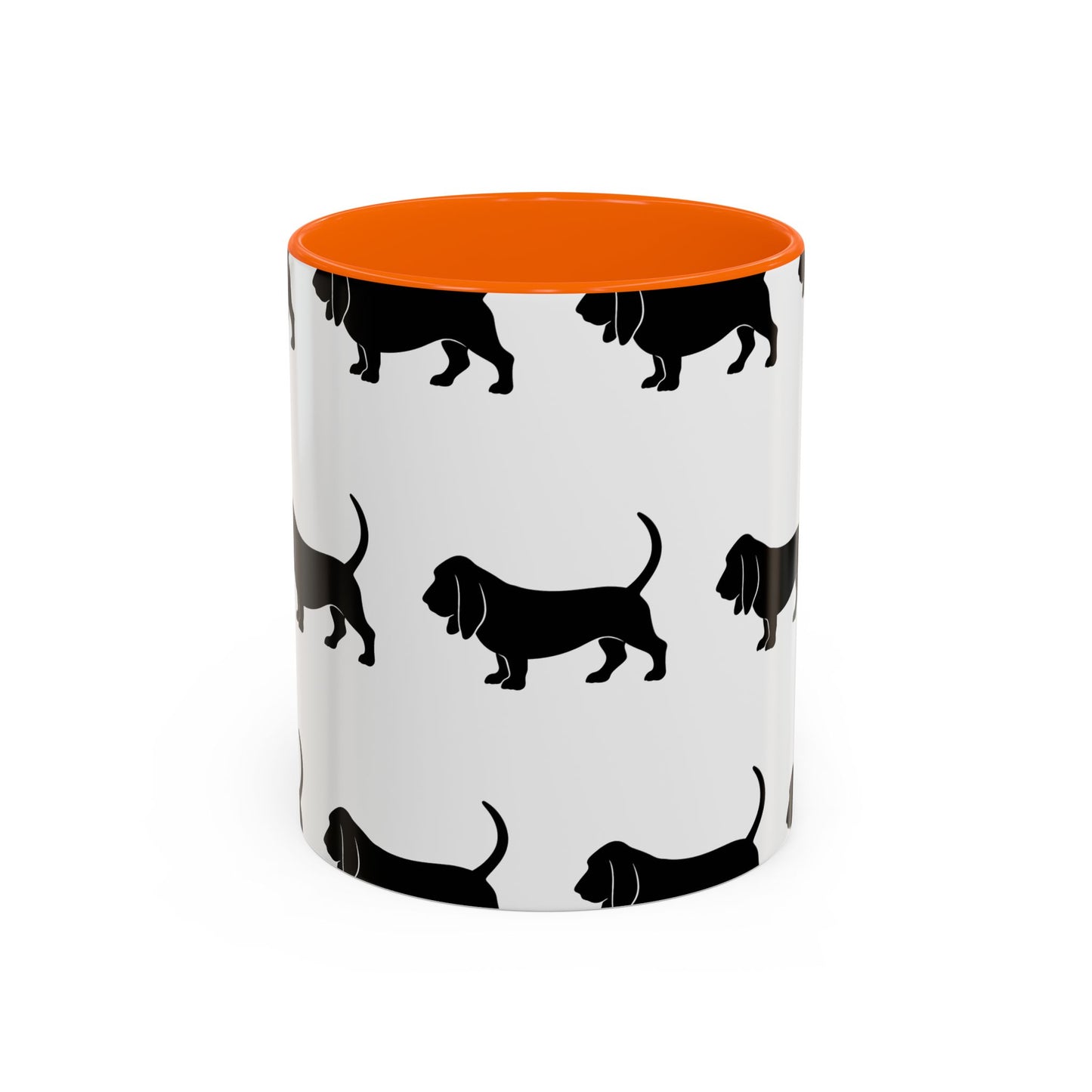 Basset Hound Silhouette 2-Tone Coffee Mug