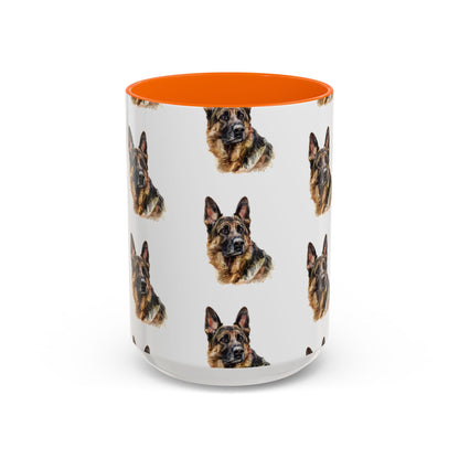 German Shepherd Head 2-Tone Coffee Mug