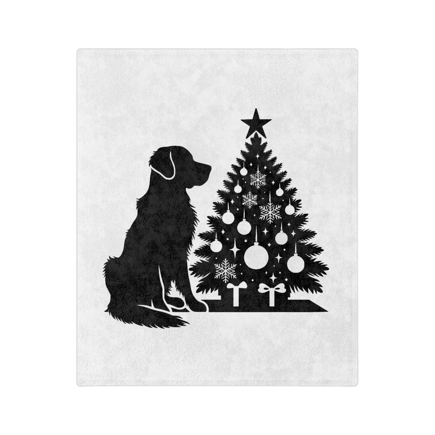 Golden Christmas Tree Velveteen Microfiber Blanket