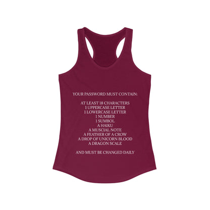 Password Women's Racerback Tank