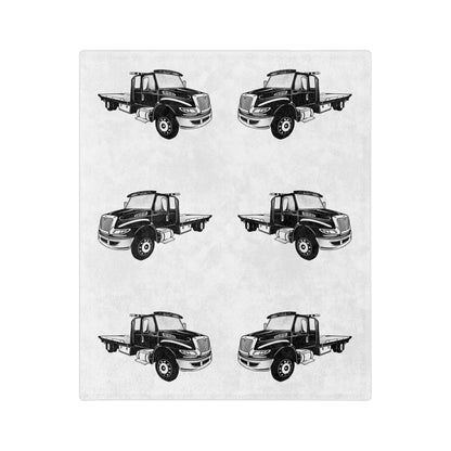 Flatbed Tow Truck Velveteen Microfiber Blanket