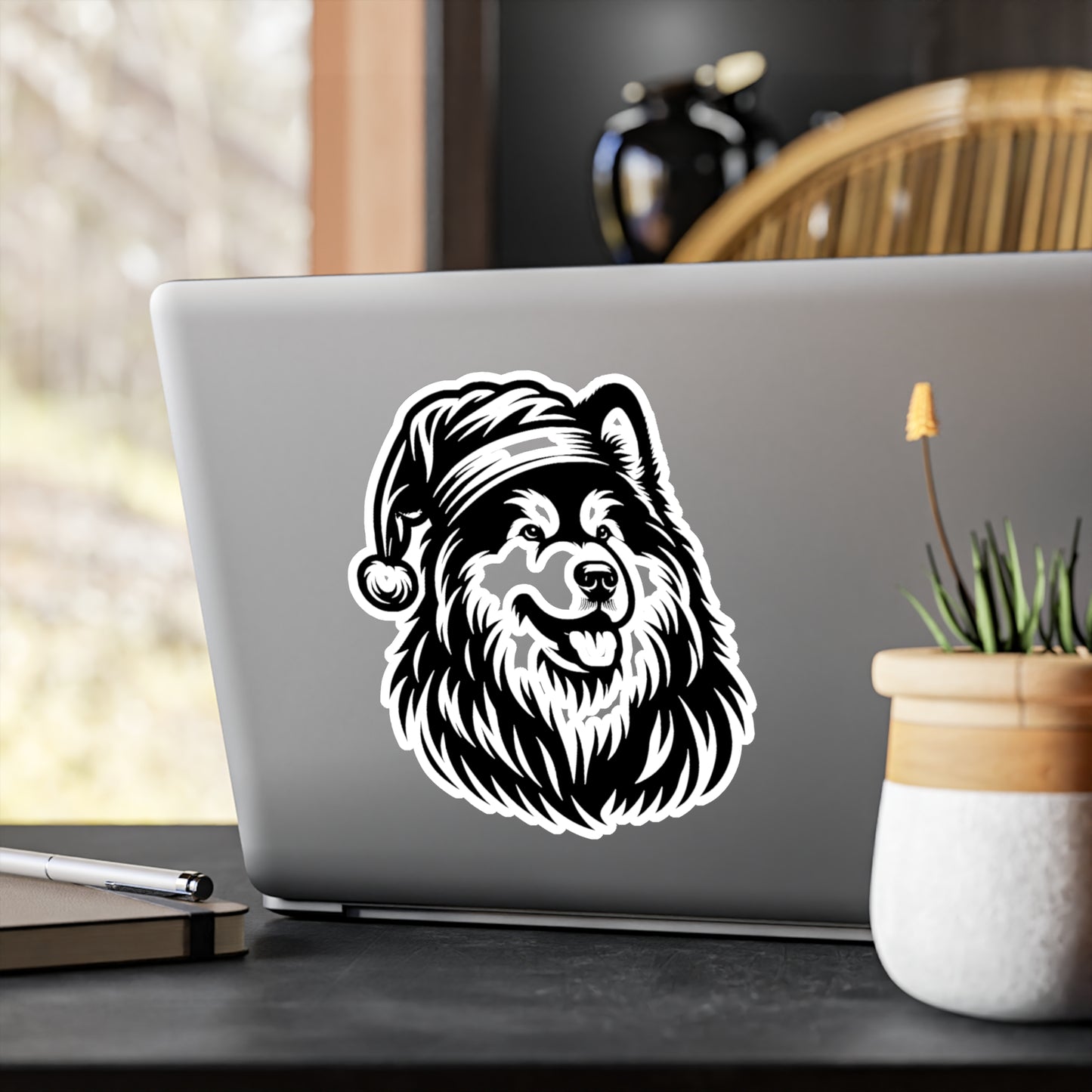 Santa Paws Malamute Vinyl Decal