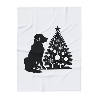 Golden Christmas Tree Arctic Fleece Blanket
