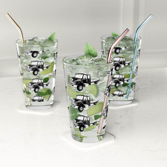 Flatbed Tow Truck Drinking Glass