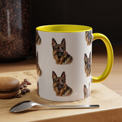 German Shepherd Head 2-Tone Coffee Mug