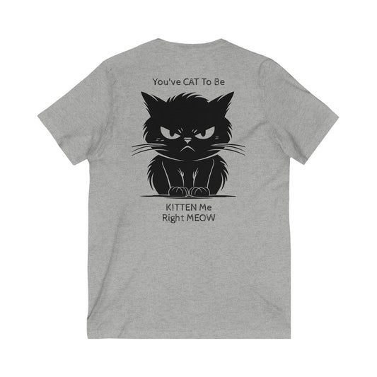 Kitten Me Unisex Short Sleeve V-Neck Tee
