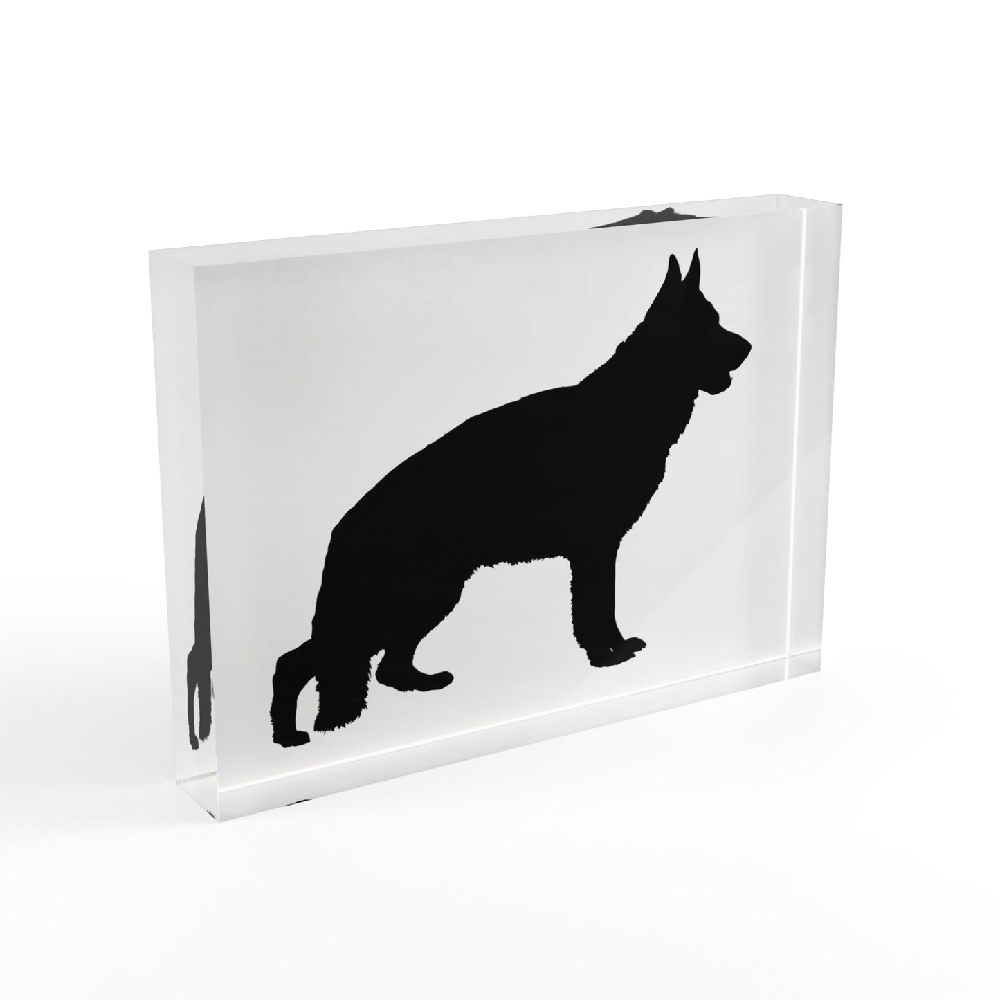 German Shepherd Silhouette Acrylic Photo Block