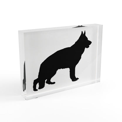 German Shepherd Silhouette Acrylic Photo Block