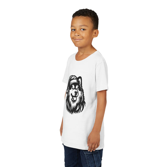 Santa Paws Malamute Youth Unisex Short Sleeve Crewneck Tee