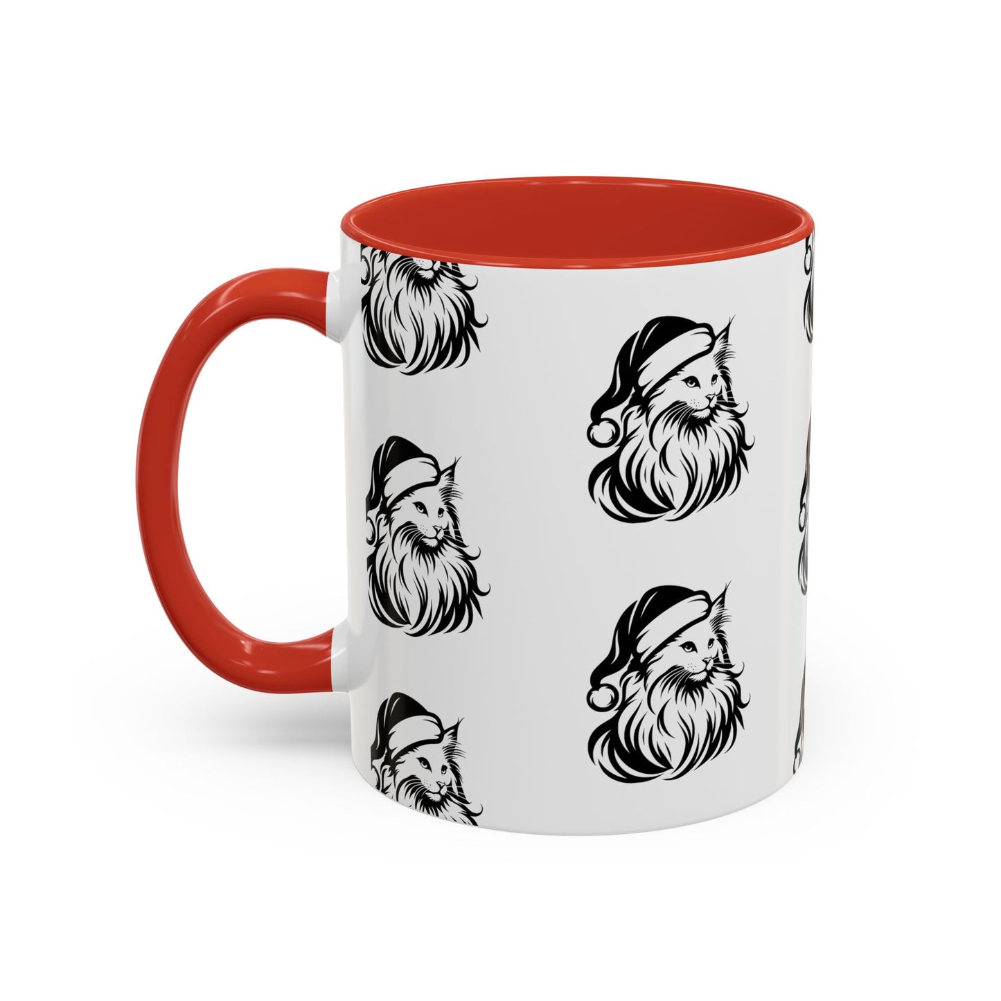 Santa Paws Cat 2-Tone Coffee Mug