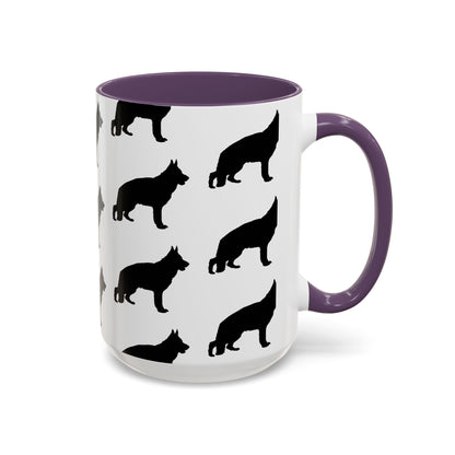 German Shepherd Silhouette 2-Tone Coffee Mug