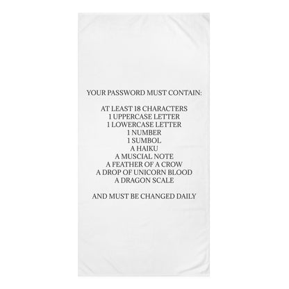 Password Mink-Cotton  Beach Towel