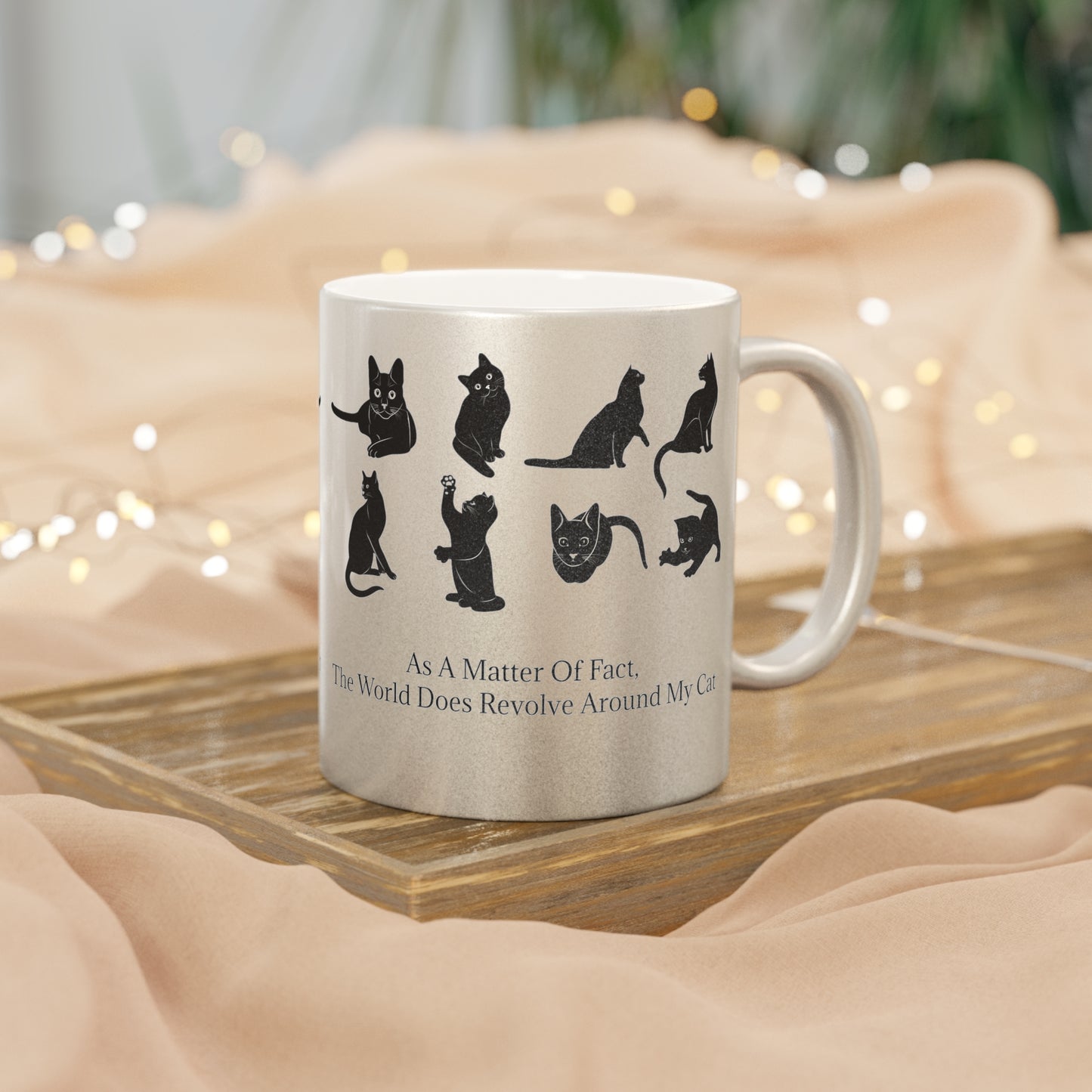 Matter Of Fact Cat Metallic Coffee Mug
