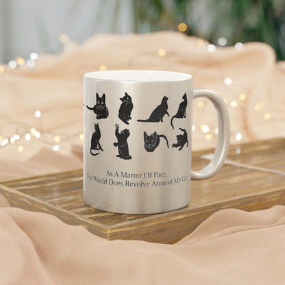 Matter Of Fact Cat Metallic Coffee Mug
