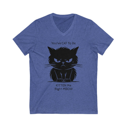 Kitten Me Unisex Short Sleeve V-Neck Tee