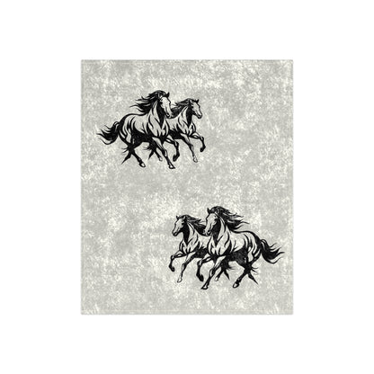 Horsin' Around Crushed Velvet Blanket