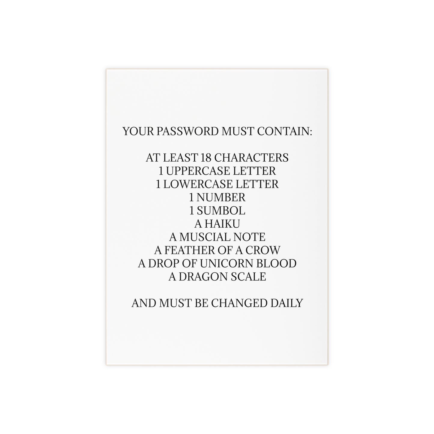 Password Ceramic Photo Tile
