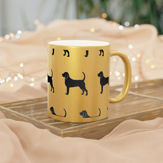 Bloodhound Silhouette Metallic Coffee Mug