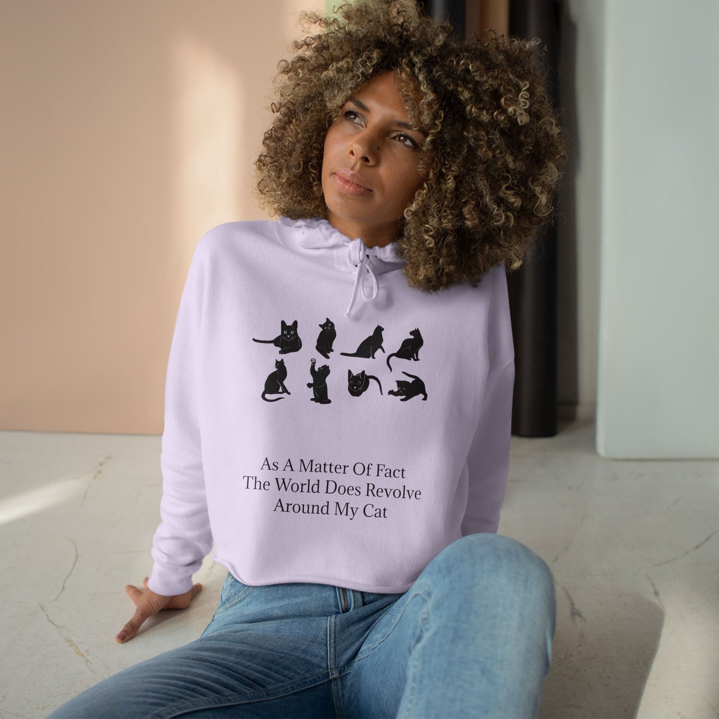 Matter Of Fact Cat Women's Crop Hoodie