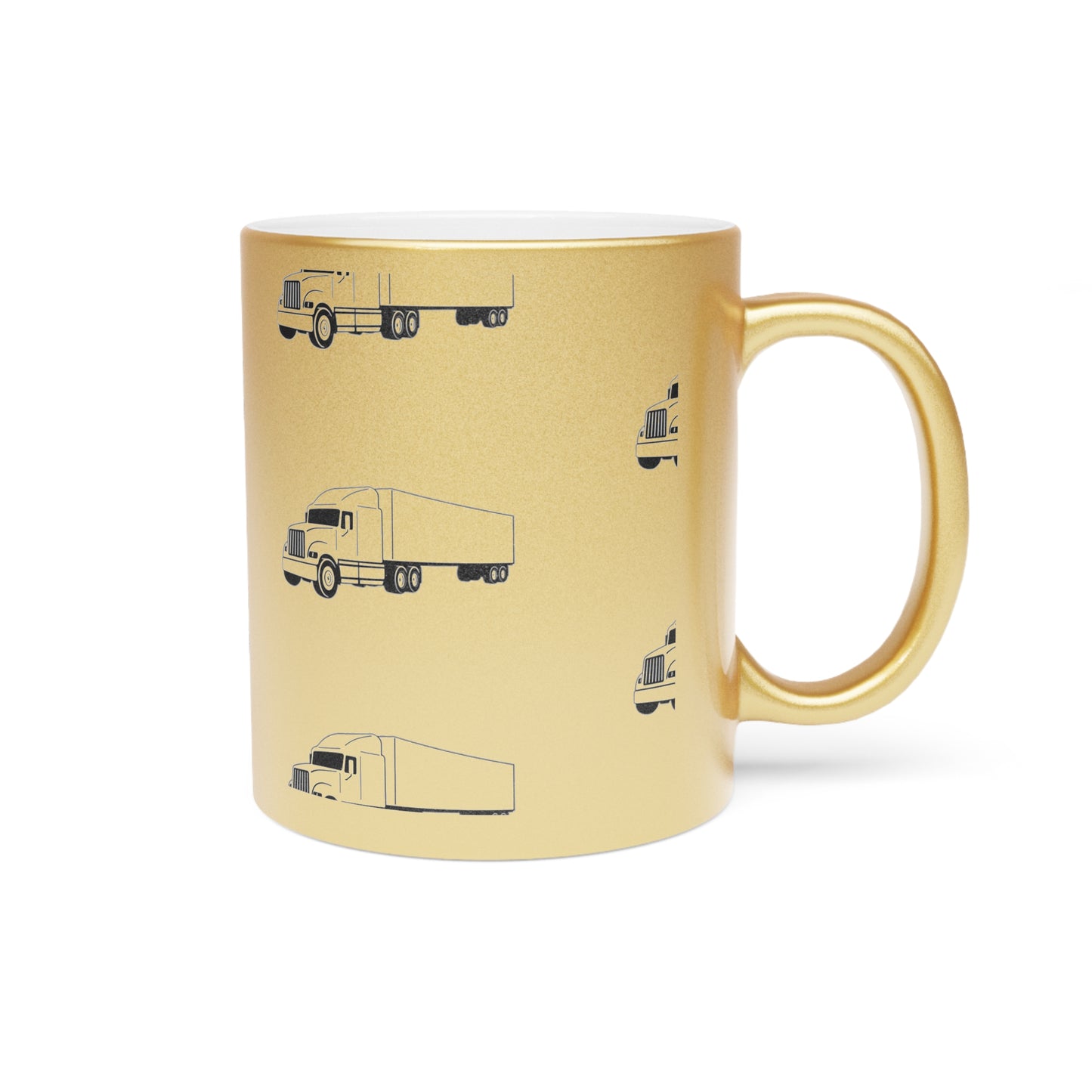 Semi Truck Metallic Coffee Mug