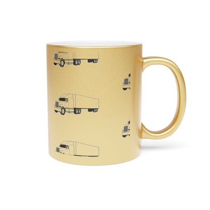 Semi Truck Metallic Coffee Mug