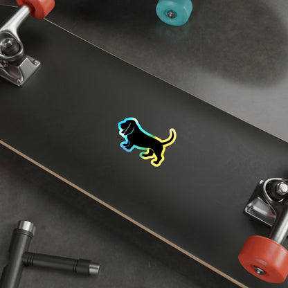 Basset Hound  Silhouette Holographic Sticker