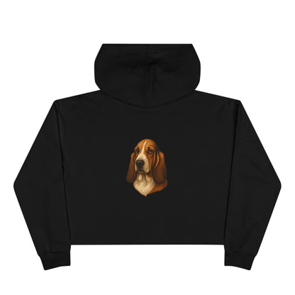 Basset Hound Head Women's Crop Hoodie