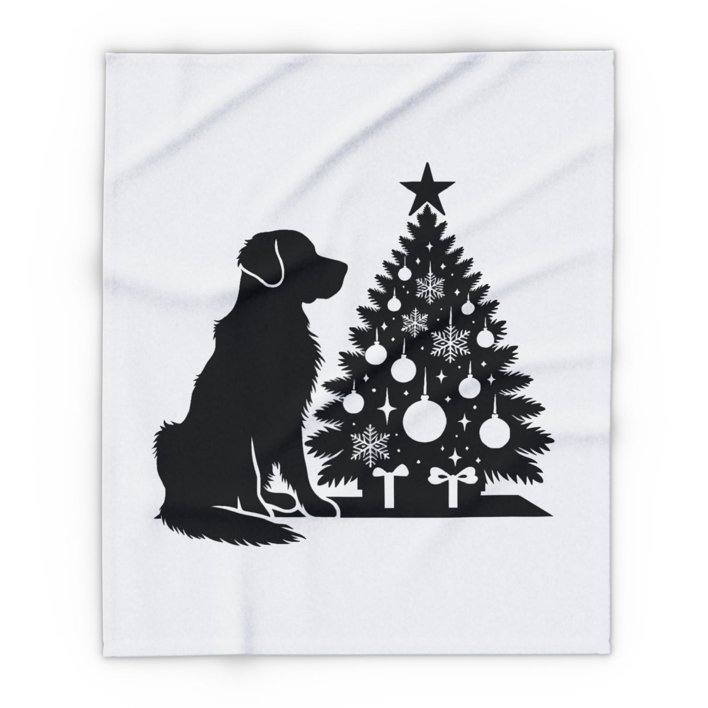 Golden Christmas Tree Arctic Fleece Blanket