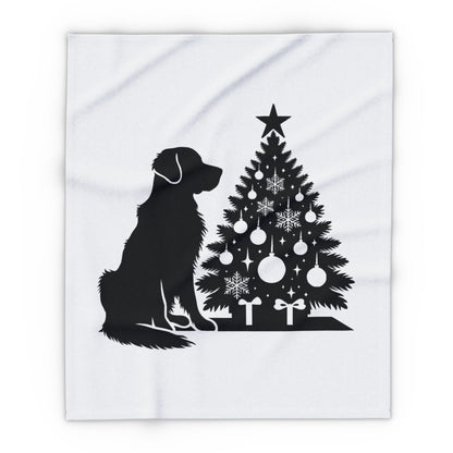 Golden Christmas Tree Arctic Fleece Blanket