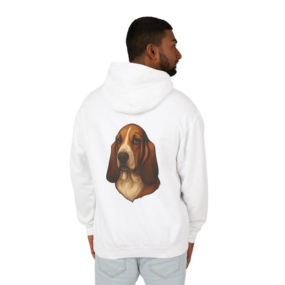Basset Hound Head Unisex Lightweight Hoodie
