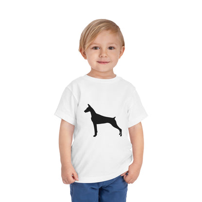 Doberman Silhouette Toddler Unisex Short Sleeve Crewneck Tee
