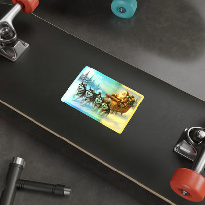 Dashing Through The Snow Holographic Sticker