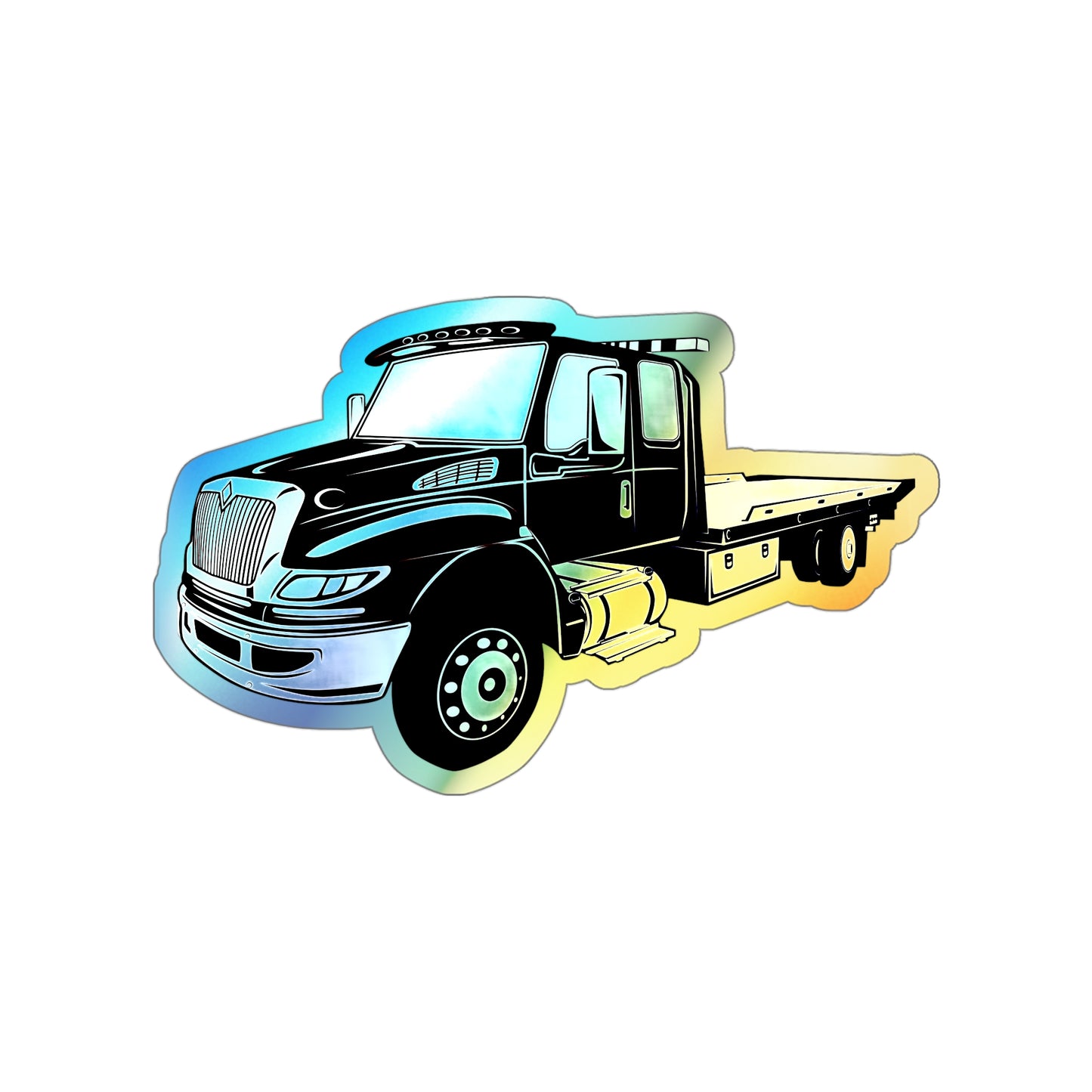 Flatbed Tow Truck Holographic Sticker