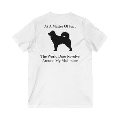 Matter Of Fact Malamute Unisex Short Sleeve V-Neck Tee