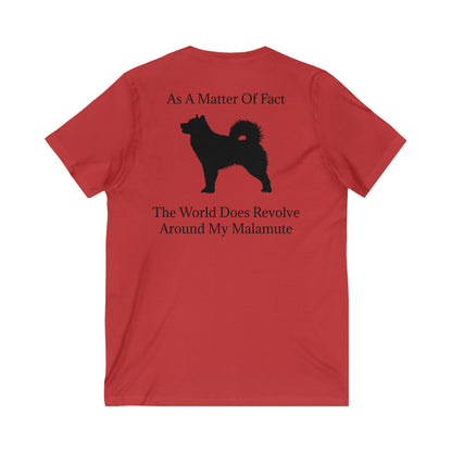 Matter Of Fact Malamute Unisex Short Sleeve V-Neck Tee