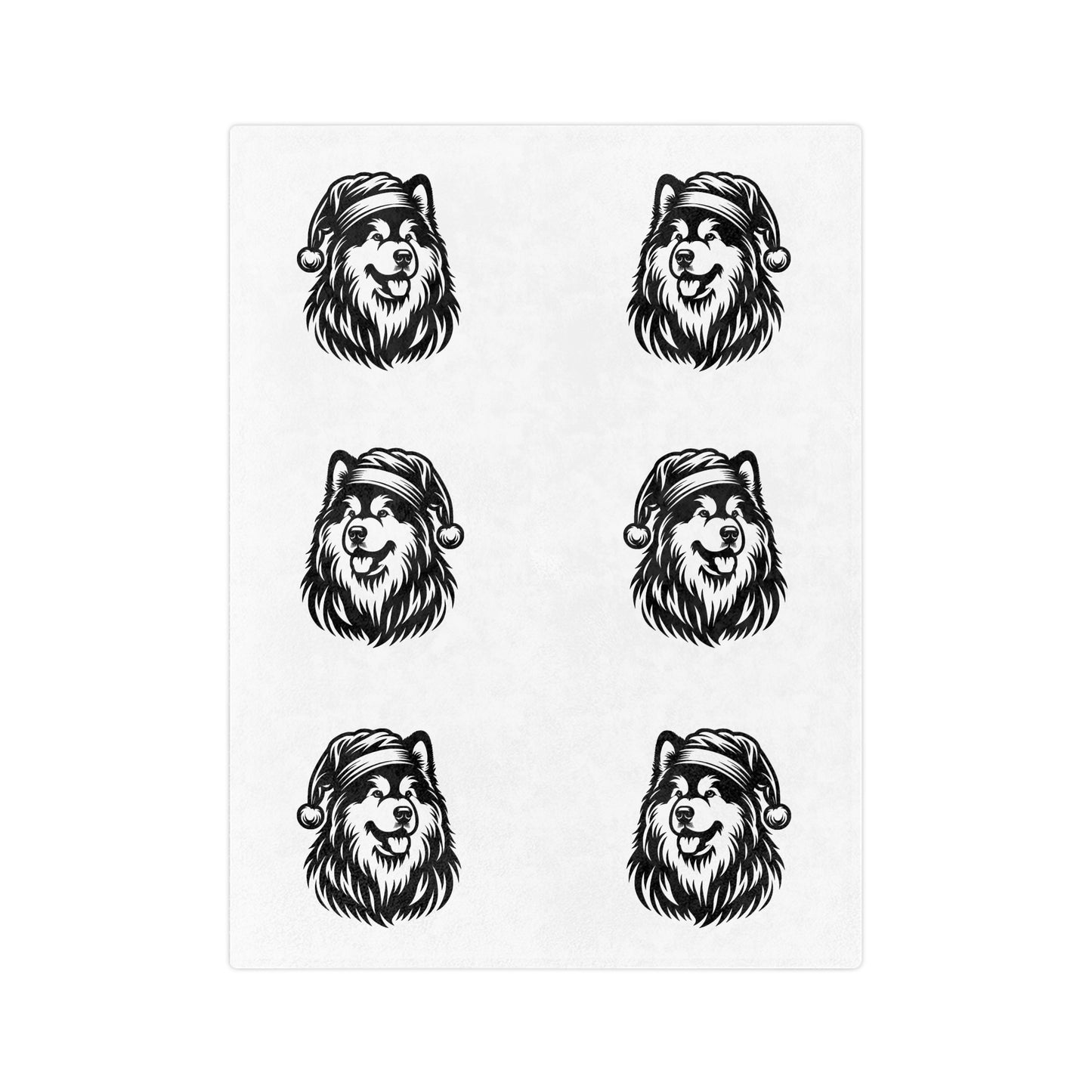 Santa Paws Malamute Velveteen Microfiber Blanket