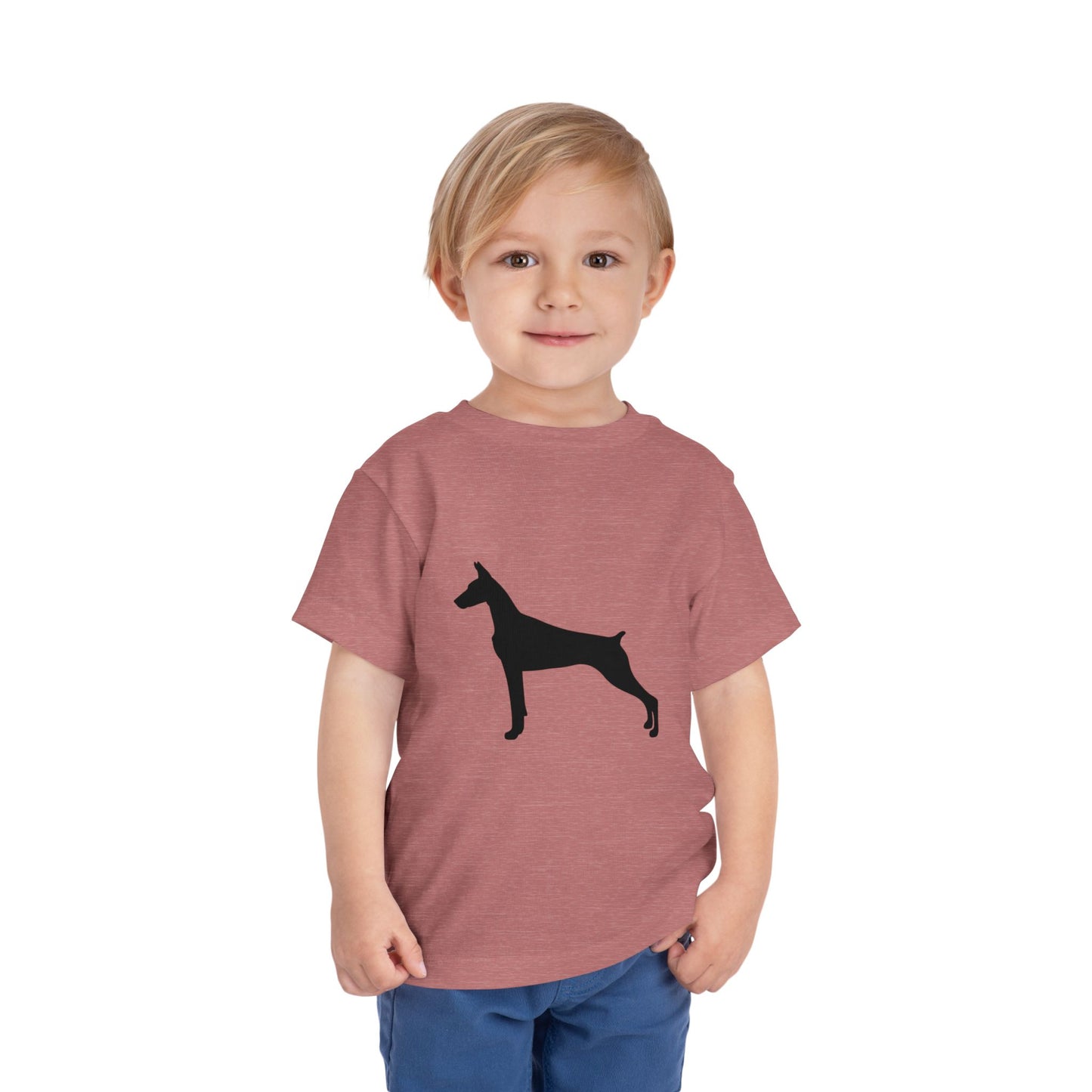 Doberman Silhouette Toddler Unisex Short Sleeve Crewneck Tee