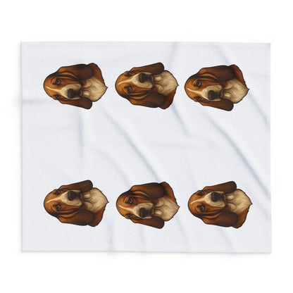 Basset Hound Head Arctic Fleece Blanket