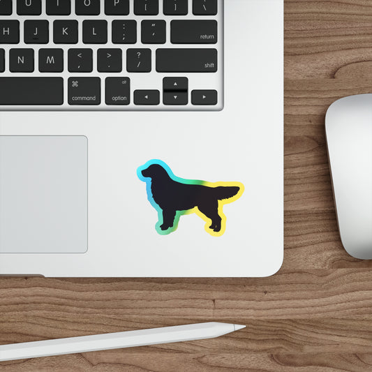 Golden Silhouette Holographic Sticker
