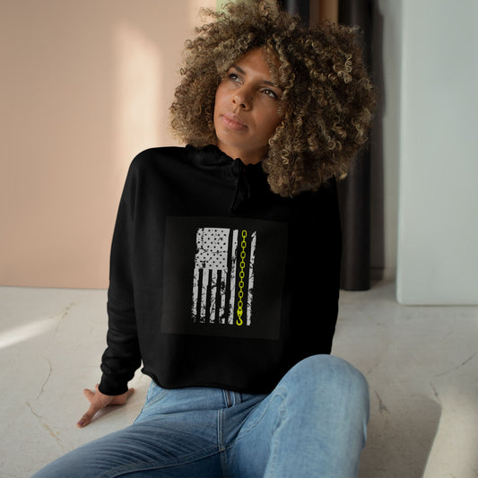 Thin Yellow Line Women's Crop Hoodie