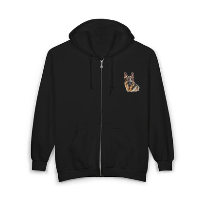 German Shepherd Head Unisex Full Zip Hoodie