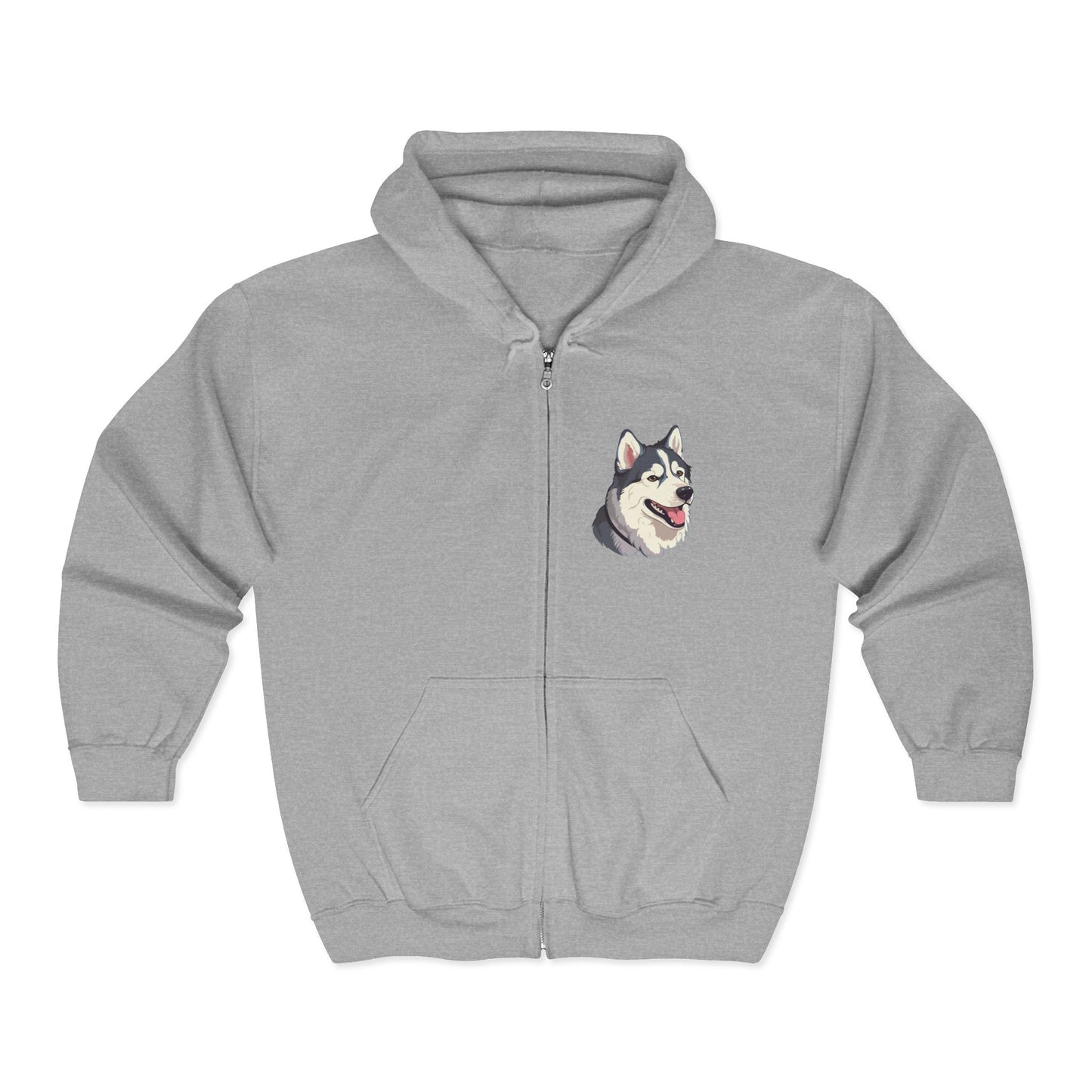 Malamute Head Unisex Full Zip Hoodie