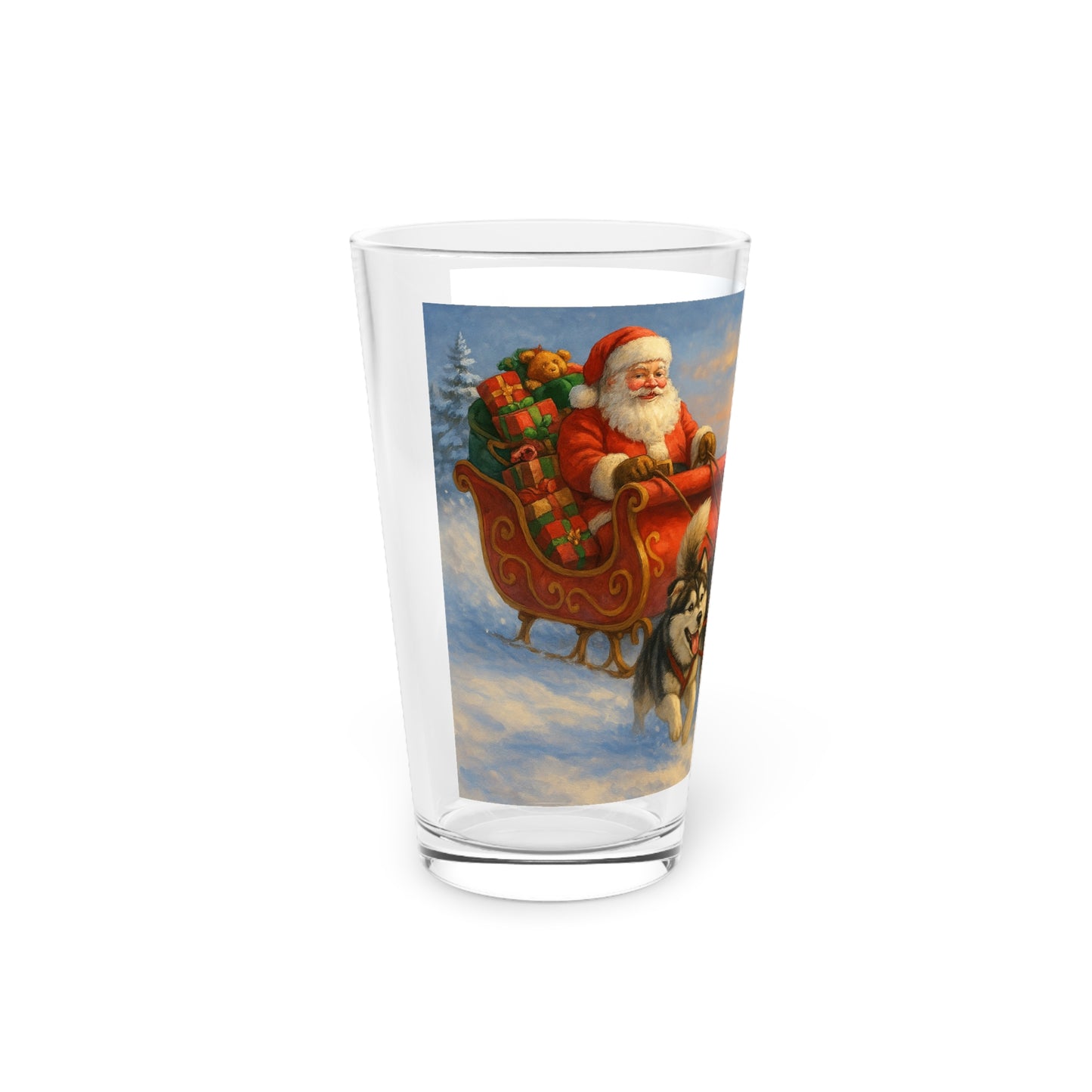 Dashing Through The Snow Drinking Glass