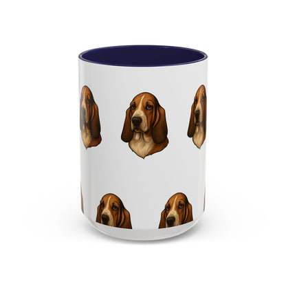 Basset Hound Head 2-Tone Coffee Mug
