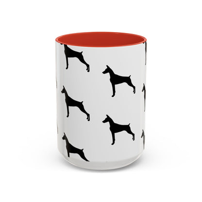 Doberman Silhouette 2-Tone Coffee Mug