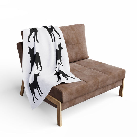 Basenji Silhouette Arctic Fleece Blanket