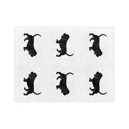 Basset Hound Silhouette Velveteen Microfiber Blanket