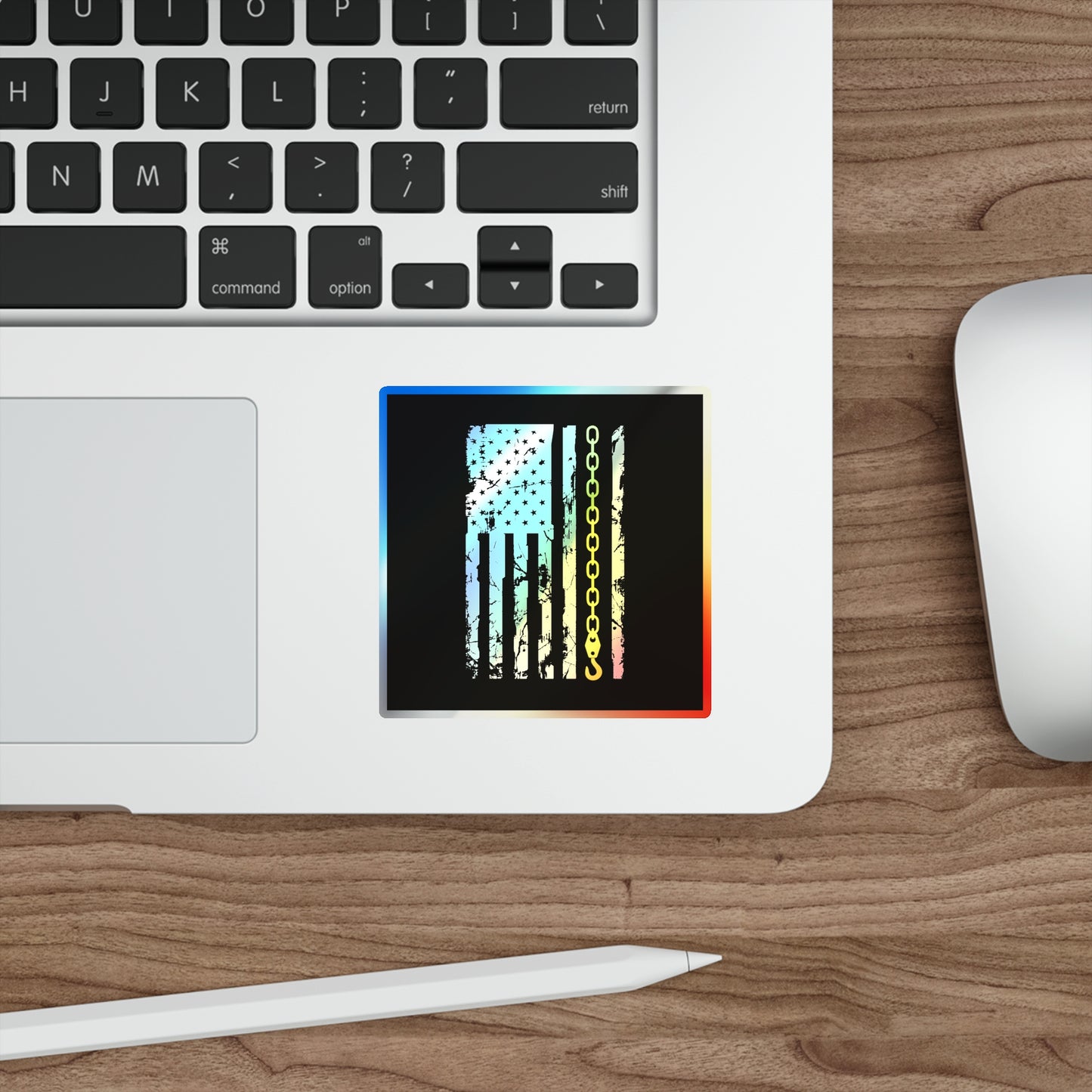 Thin Yellow Line Holographic Sticker