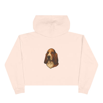 Basset Hound Head Women's Crop Hoodie