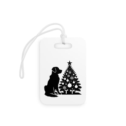 Golden Christmas Tree Luggage Tag